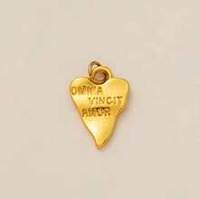 1pc Fashion Hot Selling Golden Heart Series Sacred Heart Rainbow Love Hundred Page Love Zirconia Heart Heart Lock Stainless Steel Pendant, Electroplated 18K Gold, DIY Jewelry Accessories, DIY Necklace Accessories, Bracelet Accessories, Keychain Accessories, Suitable For Daily Leisure Festivals As An Exquisite DIY Pendant To Wear.