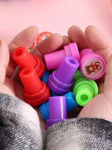 10pcs Mixed Cartoon Stamp Toys, Random Pattern Bulk Wholesale