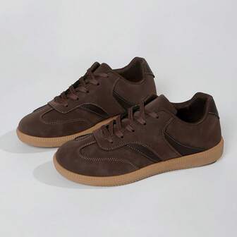 Women's Plus Size Casual Flat Slip-On Shoes, Lightweight, Non-Slip, Color Block, Outdoor Sports, Student Sneakers, Spring/Autumn