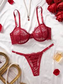 Verführerische luxuriöse orientalische Stil Dessous Set, exquisite Spitzendetails lassen Sie in sexy Dessous erstrahlen, Baddie Look