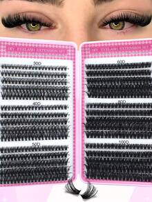 600 Stück 6-in-1 DIY Wimpernverlängerungs-Set - beinhaltet Wimpernstreifen, Kleber, Make-up-Entferner, Pinzette und Bürste, einfach für Profis und Anfänger, praktisch für den Heimgebrauch. Wimpernverlängerungs-Starterset: beinhaltet Wimpernstreifen, Kleber, Make-up-Entferner und Werkzeuge, mit denen Sie einfach professionelle Wimperneffekte zu Hause kreieren können. - Verschiedenfarbig - Übersicht 8