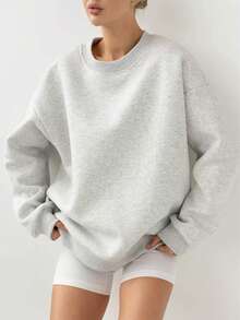 YZMJAFU 1 hanorac gros pentru femei, culoare solidă, cu pulover, hanorac gros pentru exterior, pentru alergare, fitness, drumeții, stil stradal - alb - Vizualizare 2