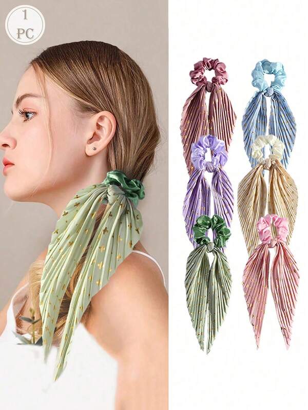 1 pieza Scrunchie de tela bohemia, Sujetador de cabello enrollado hecho a mano, Soporte de cola de caballo con cinta retro, Accesorio para el cabello, Sujetadores de cola de caballo, Bandas elásticas para el cabello, Bandas de goma para el cabello, Scrunchies, Cuerda para el cabello, Sujetador de cabello elástico