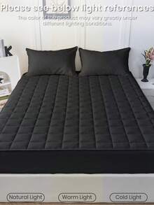 1 tấm bảo vệ nệm chần bông chống thấm nước và thoải mái, bộ đồ giường, vỏ nệm mềm mại và thân thiện với da, phù hợp với giường cỡ Queen, King, Twin, có thể giặt, quà tặng lý tưởng - màu đen - Xem 8