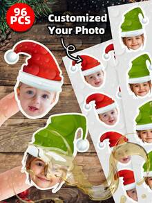 1-96pcs Customized Christmas Face Stickers | Christmas Gift Face Stickers | Gift Stickers | Customized Face Stickers | Christmas Gift | Face Stickers, Gift Stickers, Holiday Stickers, Customized Face Stickers, Face Photo Stickers - White - View 18