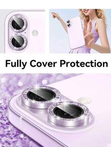 3 Confezioni di Protezioni per Fotocamera in Vetro Temperato per iPhone 17/17 Pro Max/17 Pro/17 Air/16/15/14/13/12/11, Protezione per Fotocamera Glitterata - Custodia Protettiva Individuale Scintillante e Carina in Metallo per Donne, Vetro Temperato Resistente ai Graffi 9H con Bordi in Alluminio, Lavanda