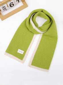 1 pieza Bufanda de punto de unicolor simple para niños, colores caramelo, cálida y adecuada para uso diario en otoño/invierno - A - Ver 10