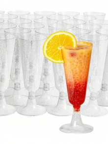 5/10 Pieces Reusable 4.5 Ounces Clear Plastic Champagne, Clear Plastic Champagne Flutes, Shatterproof Plastic Cups For Parties, Weddings And Large Events Back To School, Suitable For Weddings And Outdoor Celebrations, Champagne Flutes Plastic