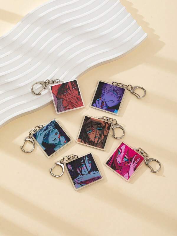 1 Stück Acryl Cartoon Diamant Tränen Alien Bühne & Ivan Till Cartoon Charakterstil Schlüsselanhänger Anhänger Rucksack Ornament/Tasche Accessoires/Schultasche Accessoires/Geldbörse Anhänger/Geschenke für Freunde Taschenbänder Autoaccessoires Lehrer Schwester Geschenkideen