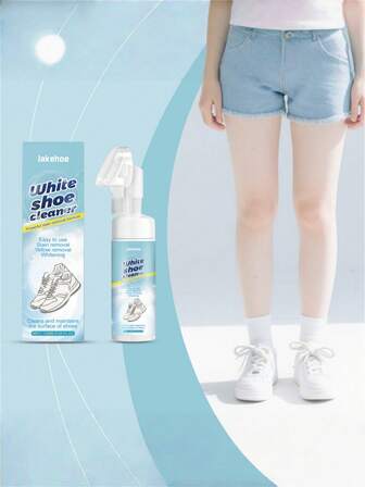 运动鞋慕斯清洁剂 - 清洁白色鞋子，去除泛黄和污渍，无损鞋子清洁液