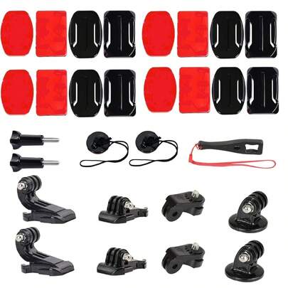 Helmet Adhesive Sticky Mounts Curved Attachment Flat Mount Compatible With For GoPro Hero 13 12 11 10 Max 9 8 7 6 5 4 Session For DJ Osmo Action Cameras