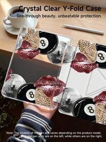 Leopard, Lantern Ball & Billiard Ball Tablet Case Pattern Cover Compatible With IPad 10th Generation, IPad 10.2/Mini6/Mini7/9.7inch, Tablet Case Compatible With Samsung Galaxy Tab A9 Plus,3+Y Fold Anti-Bend, Reinforced Silicone Corners, Auto Wake/Sleep Function, Built-In Pencil Slot, Multi-Angle Foldable Stand - Perfect Daily Protection, Great Holiday Gift,Fashionable And Simple Pattern. - Multicolor - View 4