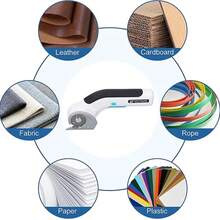 Cordless Rotary Scissors With Safety Lock & Light - Low Noise Cardboard Cutter For Fabric, Leather, Carpet & Box Cutting