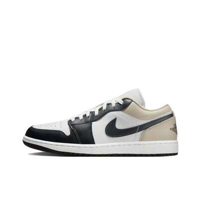 Nike Jordan Air Jordan 1 皮革舒适多功能防滑耐用低帮复古篮球鞋，白色