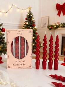 圣诞礼物香氛蜡烛套装，勃艮第圣诞细长蜡烛，圣诞家居装饰蜡烛，圣诞礼物装饰品（含香氛蜡烛），圣诞家居装饰蜡烛，万圣节家居装饰，烛台礼品，适合女性，冬季礼物，圣诞装饰品，圣诞礼物 - 酒紅色 - 查看 13