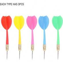 KIMISS 15 Piezas Puntas de Dardos para Juego, Agujas Coloridas (Rojo, Amarillo, Verde, púrpura, Azul), Set Profesional, Dardos precisos y Seguros - 1 - Ver 3