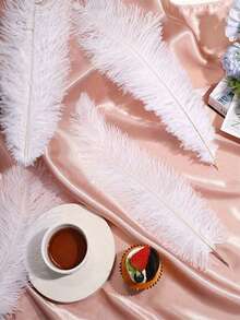 1/3/5/10/20/30 buc pene de struț albe, decorațiuni luxoase și elegante din pene albe 25cm-50cm, potrivite pentru decorul casei, aranjament floral, decorarea camerei, decorarea de Ziua Îndrăgostiților, meșteșuguri DIY, umplerea vazei - Multicolor - Vizualizare 4