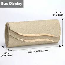 Elegante Borsa da Sera da Donna di Alta Gamma, Clutch da Sera Scintillante, Decorazione con Doppie Strisce Metalliche, Adatta per Balli, Feste e Grandi Banchetti