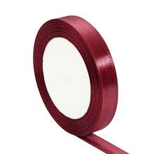 25 Yards/Roll Burgundy Satin Ribbon, Solid Shiny Fabric, Suitable For DIY Wedding Invitations, Bridal Bouquets, Gift Wrapping, Party Decorations, Sewing Crafts, Bridal Bouquet Accessories, Wedding Decorations - Burgundy - View 10
