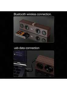 Lenovo C02 Subwoofer, Retro Wood Finish, High-Fidelity Audio, Stable Bluetooth Transmission, USB Power Supply, Wooden Design, Home Audio - Wood Grain Color - View 6