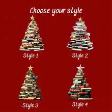 Personalized Christmas Book Tree Name Ornament, Bookworm Gifts, Book Ornament, 2025 Christmas Ornaments-Flat Printed Acrylic Ornament. - F-book Christmas Tree Ornament - View 3