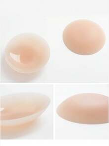 2 对可重复使用的隐形硅胶乳贴，防水粘性乳贴，适用于女士婚纱、露背礼服、摄影 - 米色 - 查看 4