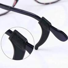 5 Pairs Premium Silicone Eyeglass Anti-Slip Covers, Non-Slip Ear Hooks, Anti-Drop Frames, Unisex Design, Fits All Glasses, Comfortable & Skin-Friendly - Black 5-pair Pack - View 4