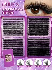Zestaw do przedłużania rzęs Curl D Lashes 621/640/800 szt., w tym 10D-160D 8-16 mm, spersonalizowane sztuczne rzęsy DIY, sztuczne rzęsy 3D, rosyjskie kręcone rzęsy, dramatyczne, potargane rzęsy z norek, do makijażu codziennego, cosplayu, na całą twarz i na co dzień, przenośne do codziennego użytku lub na wyjścia
