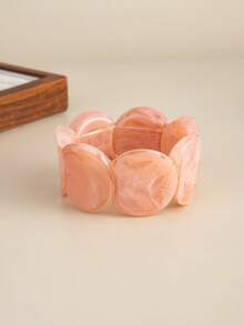 1pc Bohemian Vintage Exaggerated Geometric Disc Elastic Cuff Bracelet, Luxurious, Suitable For Vacation, Party, Casual, Street Style, Wedding, Anniversary, Unisex Charm Jewelry Gift