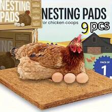 Nesting Pads For Accessories - 9 Pack - Aspen Bedding For Chicken Nesting Box Rabbit Hutch - Organic Chicken Supplies - Brown 9-pack - View 1
