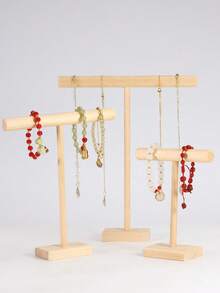 Jewelry Display Stand, Necklace Bracelet Holder Organizer, Minimalist Cylindrical Wooden Rack