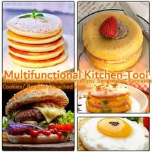 Paquete de 8 anillos ingleses para muffins de 4 pulgadas anillos de acero inoxidable de doble enrollado moldes redondos de metal para hornear - 4 pulgadas, 8 piezas - Ver 6