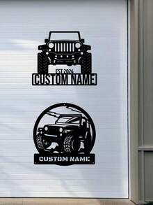 1件客製化金屬車庫標牌，個性化工具設計，可印製姓名 - 客製化工具房標牌、客製化卡車標牌、客製化越野車標牌、客製化挖掘機操作員標牌、客製化農用拖拉機標牌 - 適合爸爸和爺爺的車庫裝飾，理想的父親節禮物、聖誕禮物 - 彩色 - 查看 11