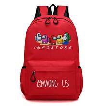 Among Us 小中学生用ランドセル 子供用スペース人狼ゲーム周辺バックパック - オレンジ1 - チェックする 40