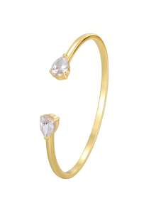 Charm-In 1pc Fashionable Minimalist 18K Gold Plated Brass Geometric Zirconia Inlaid Women Bracelet, Gift For Valentine's Day, Mother's Day - Gold - View 9