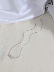 1 Stück modischer, minimalistischer silberner Unendlichkeitssymbol-Anhänger-Halskette als Valentinstag Accessoire für Frauen - Silber - Übersicht 4