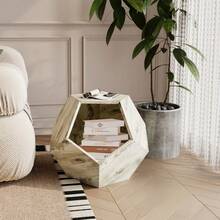 66CM Modern Pet Furniture Cat Carrier , Sofa Side Table, Planter MDF Multifunctional Furniture, Colored Flower Oak - Beige - Übersicht 4