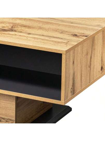 Grained Wood Coffee Tafel le Free Drawer, Storage Compartment, Rear Providing Double Sided Space. Desk, Living Room Table, Large view 4