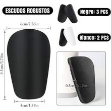 AGTOWM Espinilleras Futbol Niño 5 Pares - Protector de Tibiales para Niños y Adolescentes, Diseño Ergonómico para Soccer, Baloncesto, Rugby (Blanco + Negro) - 1 - Ver 7
