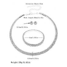 4pcs Luxury Rhinestone Jewelry Set - Necklace, Earrings, Bracelet, Elegant Bridal Party Fashion Accessories