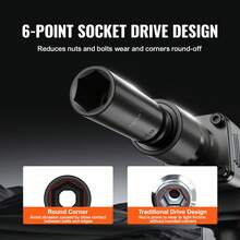 Impact Socket Set, 15 Pieces, 6 Points, 3/8 In, With Ratchet, Tool Case - 15 piezas - 查看 4