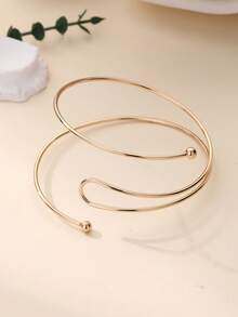 1 قطعة سوار قابل للتعديل بتصميم مفتوح ومتداخل بشكل بسيط وشخصي، أنيق وعصري للذراع