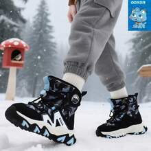 DDXDR A Pair Winter Boys Boots Warm Plush Lining Waterproof Anti-Slip Boys' Snow Boots Slip-On Design Suitable For Toddlers And Older Kids. Ideal For Snow Play, Rainy Day Outings, School, And Daily Casual Occasions.