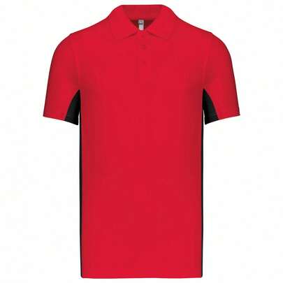 Billie Eilish Mens Flag Polycotton Pique Polo Shirt (Red/Black) - 65% Polyester/35% Cotton - 220gsm - (PC6433)