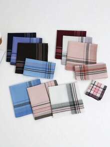 24 chiếc khăn tay kẻ caro thấm hút polyester cổ điển dành cho nam, khăn tay cổ điển dành cho phụ nữ lớn tuổi, khăn lau chùi hàng ngày hình vuông nhỏ dùng cho mùa thu/đông. Quà tặng tuyệt vời cho bạn bè, Giáng sinh, sinh nhật mẹ - Nhiều màu - Xem 4