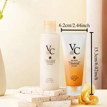 Vitamin C Toner + Vitamin C Moisturizer, Refreshing Hydrating & Nourishing Skin. Moisturizing Essence Toner, Nourishing Moisturizing Lotion, Moisturizes Skin - Orange - View 9