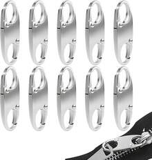 Slzhds 10 Pcs Clips de Mosquetón, Mosqueton Llavero, Mosquetón Doble, Hebilla de Cremallera de Repuesto Antirrobo,Mosquetón,S Llavero de Resorte Doble,para Viajes de Camping,Mochilas - Pago - Ver 2