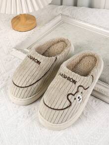 Pantuflas de algodón divertidas con dibujos animados para hombres, pantuflas de algodón cálidas y antideslizantes para parejas