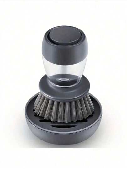 1 Stück multifunktionaler Topf- und Pfannreinigungsbürstenset mit Seifenspender und Ständer - langanhaltend Kunststoffschrubbbürste für Küchenspüle, Pfannen, Töpfe - manuell betriebenes Geschirrspülwerkzeug ohne Strom