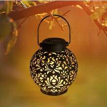 1PC Solarlights,Solar Outdoor Lights,Solar Bamboo Lantern,Solar Lantern Outdoor Waterproof Solar Light For Outdoor Hanging Solar Light Outdoor Solar Light Decoration For Garden,Yard,Patio,Porch,Trees,Lawn,Path,Retro And Exquisite,Metal,European-Style Wrought-Iron Decorative Hanging Ornaments.They Are In A Baroque Style And Serve As Decorative Hanging Pieces,Wall Decor,Room Decor,Home Decor,Fall Decor